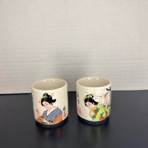 Japanese Ceramic Miho Ochiko Guinom i Sake Cup Set